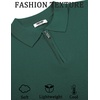 image:imageCOOFANDY Mens Textured Knit Polo Shirts Zipper Polo Shirts Short Sleeve Casual Lightweight Golf ShirtGreen
