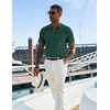 image:imageCOOFANDY Mens Textured Knit Polo Shirts Zipper Polo Shirts Short Sleeve Casual Lightweight Golf ShirtGreen