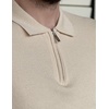 image:imageCOOFANDY Mens Textured Knit Polo Shirts Zipper Polo Shirts Short Sleeve Casual Lightweight Golf ShirtKhaki