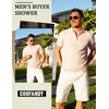 image:imageCOOFANDY Mens Textured Knit Polo Shirts Zipper Polo Shirts Short Sleeve Casual Lightweight Golf ShirtPink