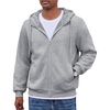 image:imageCOOFANDY Men Full Zip Hoodie Fleece Zipper Sweatshirt Casual Hooded Jacket  Llightweight fleeceLined and Zipper Versatile Drawstring Hood 2026 Fall Fashion Streetwear Casual Gym Outdoor JacketLight Grey