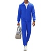 image:imageCOOFANDY Mens Athletic Tracksuit 2 Piece Sweat Suits Jacket and Pants Set  Tennis Sport Jogging Outfit Leisure Casual Style Full Zip Design Lightweight and Breathable Fabric Fashion StreetwearBlue