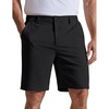 image:imageCOOFANDY Mens Casual Shorts 9 Flat Front Elastic Waist Linen Dress Shorts  Premium Linen Blend Fabric Lightweight Breathable SkinFriendly Straight Leg Summer Beach WearBlack
