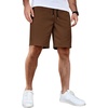 image:imageCOOFANDY Mens Casual Shorts Cotton Elastic Waist Drawstring Summer Shorts  Stretch Waist Lightweight Soft Breathable Classic fit Vacation Beach ShortsBrown2