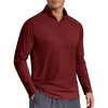 image:imageCOOFANDY Mens Quarter Zip Pullover Athletic Running Shirts Long Sleeve  14 Zip Mock Neck Lightweight Moisture Wicking Breathable UPF 50 Sun Protection Golf Workout Gym Hiking SportsWine Red