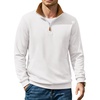 image:imageCOOFANDY Mens Quarter Zip Pullover Sweatshirts Casual Mock Neck Sweater  Colorblocked Collar Long Sleeve Warm Pullover Quilted Twill Textured Fall Winter Fashion 2026 Loose Fit Two Side PocketsWhite
