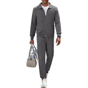 image:imageCOOFANDY Mens Athletic Tracksuit 2 Piece Sweat Suits Jacket and Pants Set  Tennis Sport Jogging Outfit Leisure Casual Style Full Zip Design Lightweight and Breathable Fabric Fashion StreetwearDark Gray