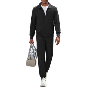 image:imageCOOFANDY Mens Athletic Tracksuit 2 Piece Sweat Suits Jacket and Pants Set  Tennis Sport Jogging Outfit Leisure Casual Style Full Zip Design Lightweight and Breathable Fabric Fashion StreetwearBlack