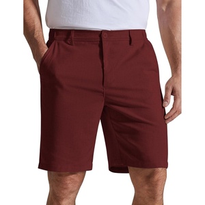 image:imageCOOFANDY Mens Casual Shorts 9 Flat Front Elastic Waist Linen Dress Shorts  Premium Linen Blend Fabric Lightweight Breathable SkinFriendly Straight Leg Summer Beach WearMaroon