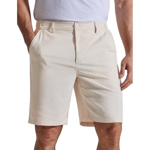 image:imageCOOFANDY Mens Casual Shorts 9 Flat Front Elastic Waist Linen Dress Shorts  Premium Linen Blend Fabric Lightweight Breathable SkinFriendly Straight Leg Summer Beach WearBeige