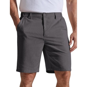 image:imageCOOFANDY Mens Casual Shorts 9 Flat Front Elastic Waist Linen Dress Shorts  Premium Linen Blend Fabric Lightweight Breathable SkinFriendly Straight Leg Summer Beach WearDark Gray
