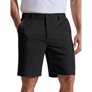 image:imageCOOFANDY Mens Casual Shorts 9 Flat Front Elastic Waist Linen Dress Shorts  Premium Linen Blend Fabric Lightweight Breathable SkinFriendly Straight Leg Summer Beach WearBlack