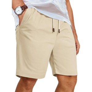 image:imageCOOFANDY Mens Casual Shorts Cotton Elastic Waist Drawstring Beach Shorts  Stretch Twill Chino Lightweight Breathable Flat Front Phone Pockets Regular Fit 9inch inseam Summer Vacation BusinessLight Brown