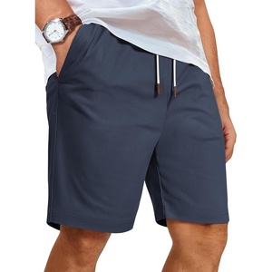 image:imageCOOFANDY Mens Casual Shorts Cotton Elastic Waist Drawstring Beach Shorts  Stretch Twill Chino Lightweight Breathable Flat Front Phone Pockets Regular Fit 9inch inseam Summer Vacation BusinessNavy Blue
