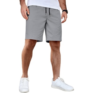 image:imageCOOFANDY Mens Casual Shorts Cotton Elastic Waist Drawstring Summer Shorts  Stretch Waist Lightweight Soft Breathable Classic fit Vacation Beach ShortsGrey