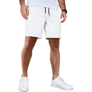 image:imageCOOFANDY Mens Casual Shorts Cotton Elastic Waist Drawstring Summer Shorts  Stretch Waist Lightweight Soft Breathable Classic fit Vacation Beach ShortsWhite