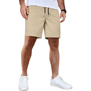 image:imageCOOFANDY Mens Casual Shorts Cotton Elastic Waist Drawstring Summer Shorts  Stretch Waist Lightweight Soft Breathable Classic fit Vacation Beach ShortsKhaki
