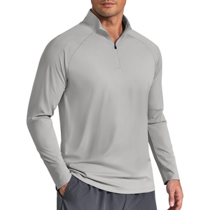 image:imageCOOFANDY Mens Quarter Zip Pullover Athletic Running Shirts Long Sleeve  14 Zip Mock Neck Lightweight Moisture Wicking Breathable UPF 50 Sun Protection Golf Workout Gym Hiking SportsLight Grey