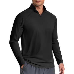 image:imageCOOFANDY Mens Quarter Zip Pullover Athletic Running Shirts Long Sleeve  14 Zip Mock Neck Lightweight Moisture Wicking Breathable UPF 50 Sun Protection Golf Workout Gym Hiking SportsBlack