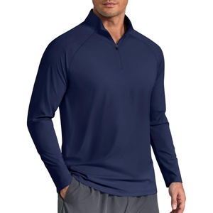 image:imageCOOFANDY Mens Quarter Zip Pullover Athletic Running Shirts Long Sleeve  14 Zip Mock Neck Lightweight Moisture Wicking Breathable UPF 50 Sun Protection Golf Workout Gym Hiking SportsNavy Blue
