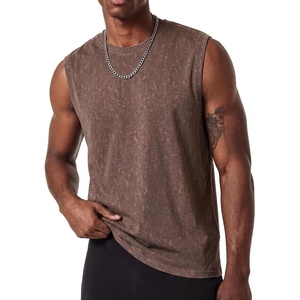 image:imageCOOFANDY Mens Sleeveless Shirts Cotton Workout Tank Tops Muscle Tee Shirt  Acid Wash Fabric Lightweight and Soft Cut Off Shirt Casual Summer Faishon Tank Relaxed and Oversized Fit Sleeveless TopBrown