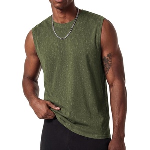 image:imageCOOFANDY Mens Sleeveless Shirts Cotton Workout Tank Tops Muscle Tee Shirt  Acid Wash Fabric Lightweight and Soft Cut Off Shirt Casual Summer Faishon Tank Relaxed and Oversized Fit Sleeveless TopArmy Green
