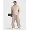 image:imageCOOFANDY Baggy Sweatpants Men Wide Leg Cotton Joggers for Men with Pockets  2 in 1 Design Ankle Drawcord Cotton Blend Wide Leg 3 Deep Pockets Drawstring Waist Y2K Loungewear Gym WorkoutKhaki