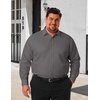image:imageCOOFANDY Big and Tall Dress Shirts for Men Long Sleeve Wrinkle Free Button Down Shirt Stretch Business ShirtDark Grey