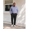 image:imageCOOFANDY Big and Tall Dress Shirts for Men Long Sleeve Wrinkle Free Button Down Shirt Stretch Business ShirtGrey White Plaid