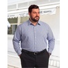 image:imageCOOFANDY Big and Tall Dress Shirts for Men Long Sleeve Wrinkle Free Button Down Shirt Stretch Business ShirtGrey White Plaid