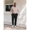 image:imageCOOFANDY Big and Tall Dress Shirts for Men Long Sleeve Wrinkle Free Button Down Shirt Stretch Business ShirtKhaki Plaid