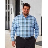 image:imageCOOFANDY Big and Tall Dress Shirts for Men Long Sleeve Wrinkle Free Button Down Shirt Stretch Business ShirtLight Blue Plaid