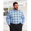image:imageCOOFANDY Big and Tall Dress Shirts for Men Long Sleeve Wrinkle Free Button Down Shirt Stretch Business ShirtLight Blue Plaid