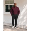 image:imageCOOFANDY Big and Tall Dress Shirts for Men Long Sleeve Wrinkle Free Button Down Shirt Stretch Business ShirtWine Red