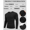 image:imageCOOFANDY Crewneck Sweaters for Men Slim Fit Long Sleeve Pullover Tops  Stretch Ribbed Knit Soft Touch Fabric High Elasticity Thermal Long Sleeve Tee ShirtsAll Black