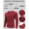 image:imageCOOFANDY Crewneck Sweaters for Men Slim Fit Long Sleeve Pullover Tops  Stretch Ribbed Knit Soft Touch Fabric High Elasticity Thermal Long Sleeve Tee ShirtsRed