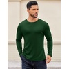 image:imageCOOFANDY Crewneck Sweaters for Men Slim Fit Long Sleeve Pullover Tops  Stretch Ribbed Knit Soft Touch Fabric High Elasticity Thermal Long Sleeve Tee ShirtsDark Green