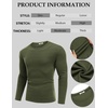 image:imageCOOFANDY Crewneck Sweaters for Men Slim Fit Long Sleeve Pullover Tops  Stretch Ribbed Knit Soft Touch Fabric High Elasticity Thermal Long Sleeve Tee ShirtsArmy Green