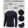 image:imageCOOFANDY Crewneck Sweaters for Men Slim Fit Long Sleeve Pullover Tops  Stretch Ribbed Knit Soft Touch Fabric High Elasticity Thermal Long Sleeve Tee ShirtsNavy Blue