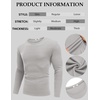 image:imageCOOFANDY Crewneck Sweaters for Men Slim Fit Long Sleeve Pullover Tops  Stretch Ribbed Knit Soft Touch Fabric High Elasticity Thermal Long Sleeve Tee ShirtsLight Grey
