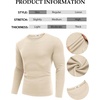 image:imageCOOFANDY Crewneck Sweaters for Men Slim Fit Long Sleeve Pullover Tops  Stretch Ribbed Knit Soft Touch Fabric High Elasticity Thermal Long Sleeve Tee ShirtsLight Khaki