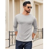image:imageCOOFANDY Crewneck Sweaters for Men Slim Fit Long Sleeve Pullover Tops  Stretch Ribbed Knit Soft Touch Fabric High Elasticity Thermal Long Sleeve Tee ShirtsLight Grey