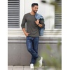 image:imageCOOFANDY Crewneck Sweaters for Men Slim Fit Long Sleeve Pullover Tops  Stretch Ribbed Knit Soft Touch Fabric High Elasticity Thermal Long Sleeve Tee ShirtsDark Grey
