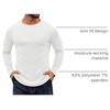 image:imageCOOFANDY Crewneck Sweaters for Men Slim Fit Long Sleeve Pullover Tops  Stretch Ribbed Knit Soft Touch Fabric High Elasticity Thermal Long Sleeve Tee ShirtsAll White