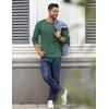 image:imageCOOFANDY Crewneck Sweaters for Men Slim Fit Long Sleeve Pullover Tops  Stretch Ribbed Knit Soft Touch Fabric High Elasticity Thermal Long Sleeve Tee ShirtsGreen