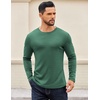 image:imageCOOFANDY Crewneck Sweaters for Men Slim Fit Long Sleeve Pullover Tops  Stretch Ribbed Knit Soft Touch Fabric High Elasticity Thermal Long Sleeve Tee ShirtsGreen