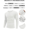 image:imageCOOFANDY Crewneck Sweaters for Men Slim Fit Long Sleeve Pullover Tops  Stretch Ribbed Knit Soft Touch Fabric High Elasticity Thermal Long Sleeve Tee ShirtsAll White