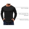 image:imageCOOFANDY Crewneck Sweaters for Men Slim Fit Long Sleeve Pullover Tops  Stretch Ribbed Knit Soft Touch Fabric High Elasticity Thermal Long Sleeve Tee ShirtsAll Black