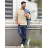 image:imageCOOFANDY Crewneck Sweaters for Men Slim Fit Long Sleeve Pullover Tops  Stretch Ribbed Knit Soft Touch Fabric High Elasticity Thermal Long Sleeve Tee ShirtsLight Khaki