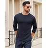 image:imageCOOFANDY Crewneck Sweaters for Men Slim Fit Long Sleeve Pullover Tops  Stretch Ribbed Knit Soft Touch Fabric High Elasticity Thermal Long Sleeve Tee ShirtsNavy Blue